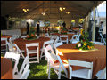 long island catered wedding in a chandelier lit tent