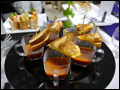 grilled cheese and tomato soup served in mini mugs at a wedding