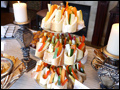 vegetable crudites served in mini French baguette bowls at a Long Island graduation party