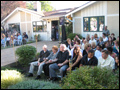 backyard wedding ceremony is about to begin