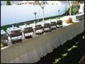 buffet style wedding catering with chafing dishes