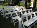 back yard decorated for a wedding