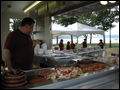 corporate mobile food truck serving food