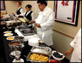 breakfast catering a at a Long Island corporate event featuring crepe station