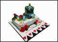 Alice in Wonderland themed bridal shower cake