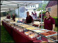 buffet style catering at a fire department summer bbq