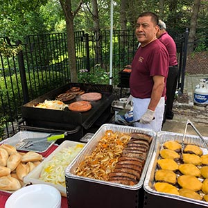 Backyard BBQ with grill chefs set up on Long Island