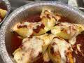 individually packaged vegetarian meal of stuffed shells in marinara sauce