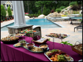 Catered appetizers served by the pool side