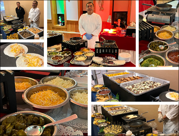 quesadilla station with a chef making them to order