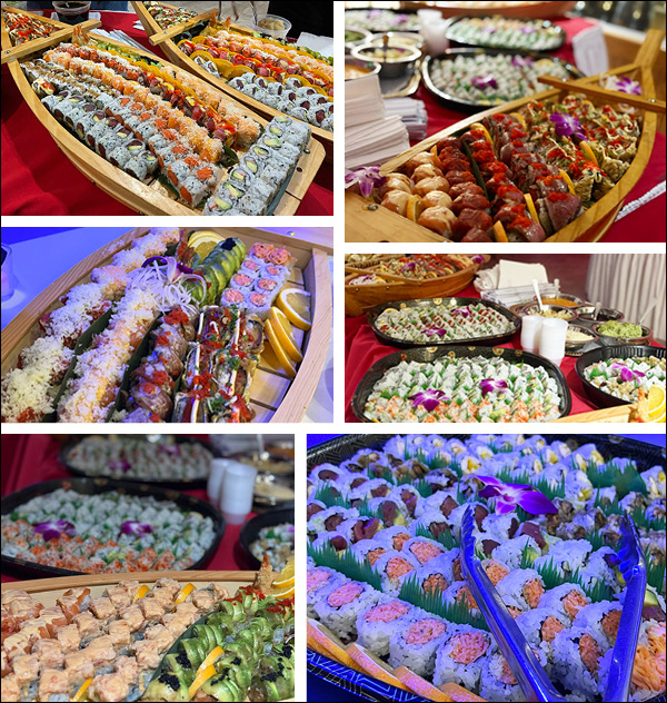 sushi freshly made at an event