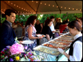 buffet style catering at a Long Island backyard wedding