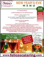 new years eve catering menu